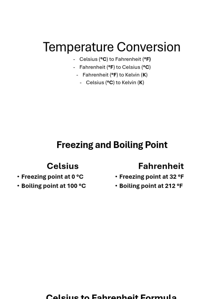 Temperature Conversion Formulas Guide | PDF