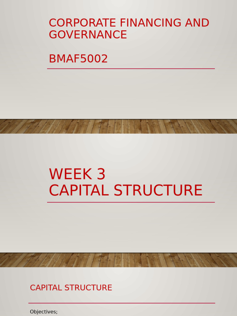 Corporate Financing and Governance BMAF5002 | PDF | Capital Structure ...