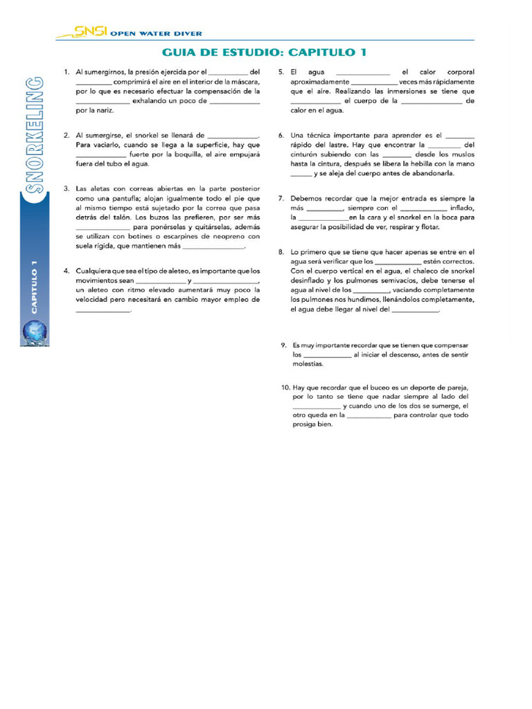 Deberes de Buceo | PDF