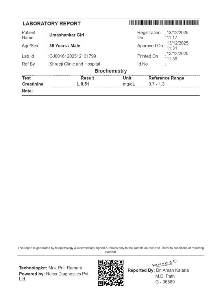 Biochemistry Lab Report for Umashankar Giri | PDF