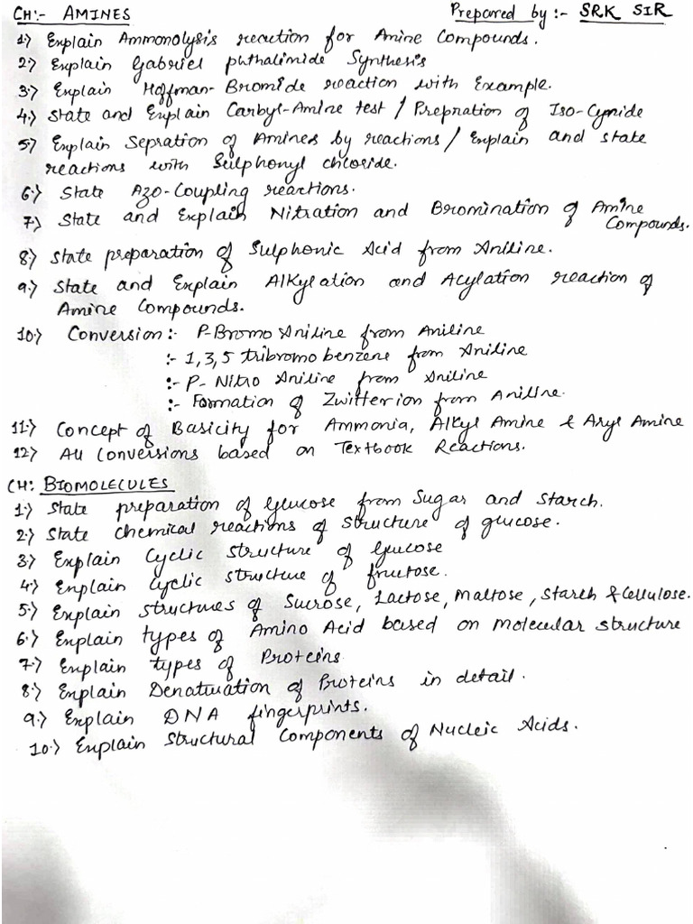 STD 12th - Eng Chemistry Imp Quetions | PDF