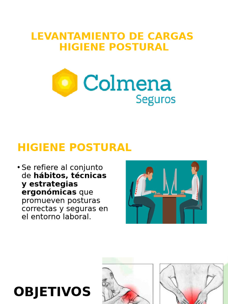 Higiene Postural y Levantamiento de Cargas | PDF | Dolor lumbar ...