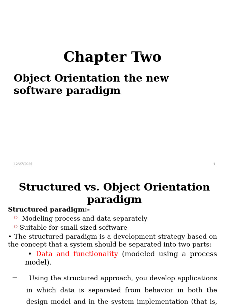 Object-Oriented vs. Structured Programming | PDF | Unified Modeling ...