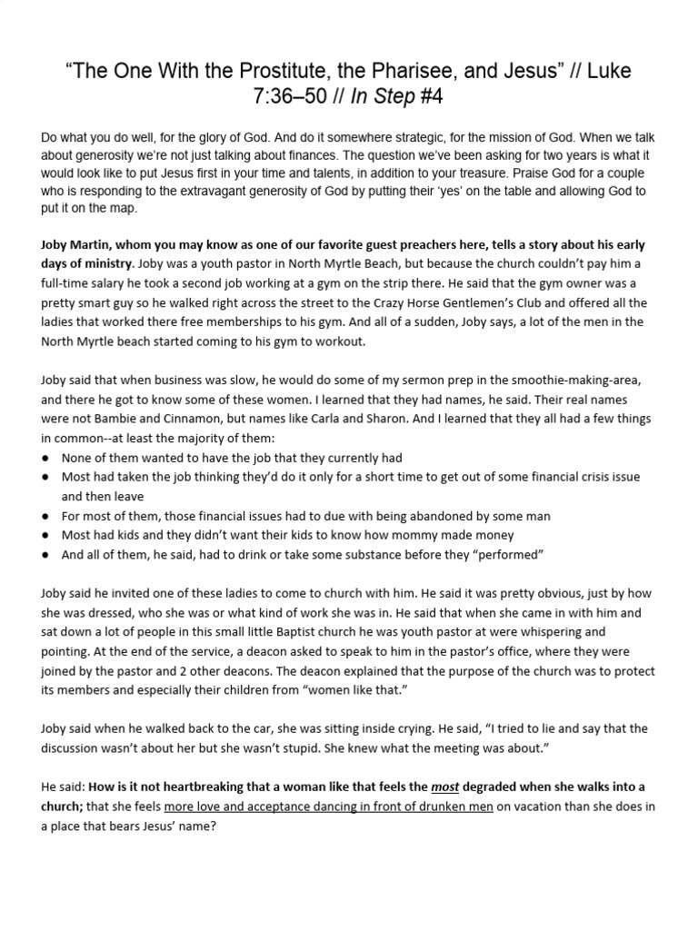 Grace in Luke 7:36-50 Explained | PDF | Jesus | Grace In Christianity