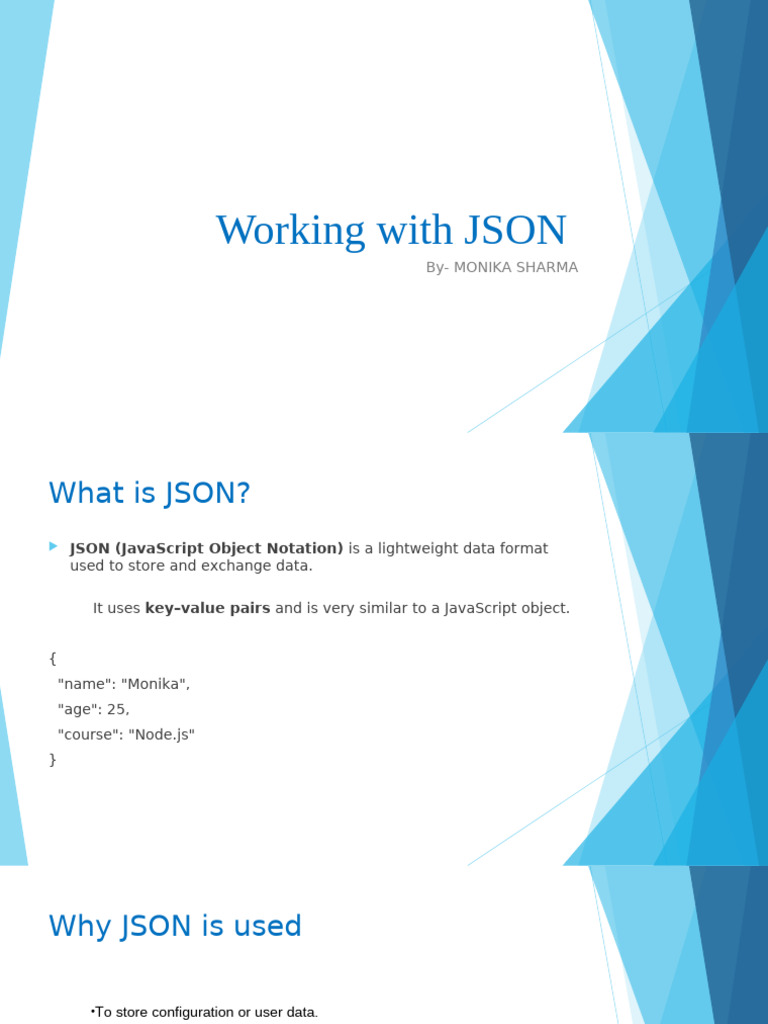 Working with JSON in Node.js Guide | PDF