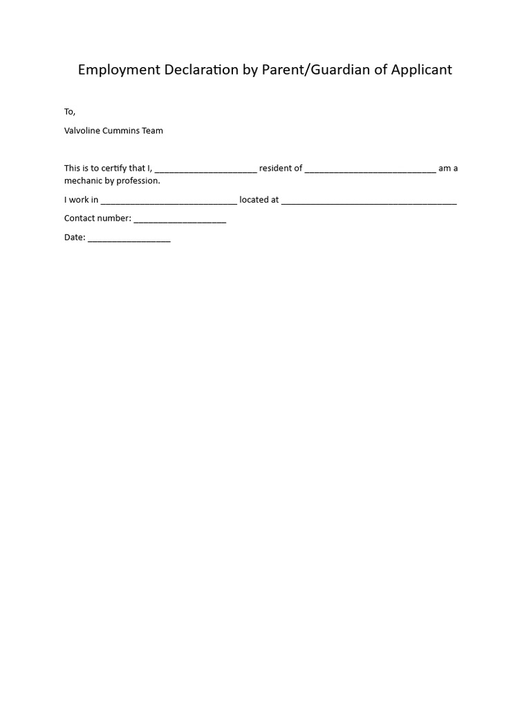 Muskaan Employment Declaration Form | PDF