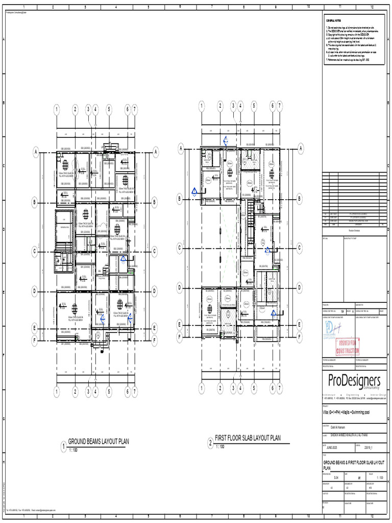 Ground Beams & Slab Layout Plan | PDF | Chess Openings | Chess Theory