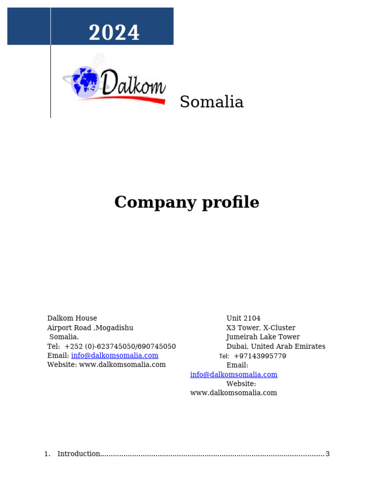 Dalkom Somalia: Telecom Services Overview | PDF | Infrastructure ...