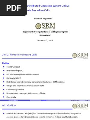 Remote Procedure Calls in Distributed Systems | PDF | Computer