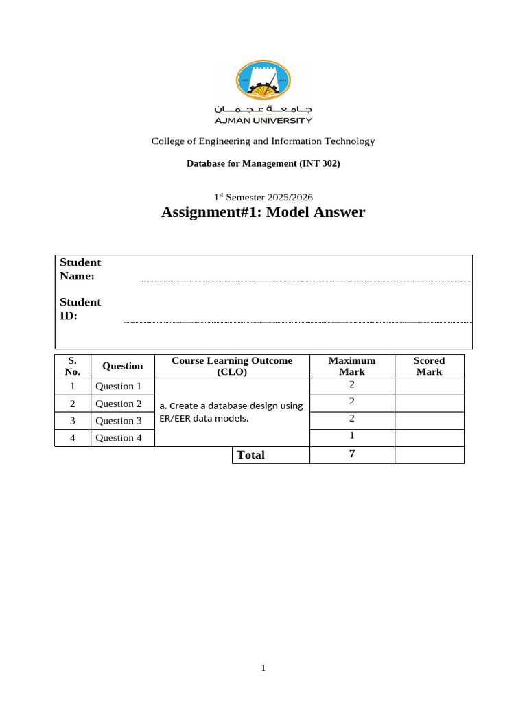 Database Management Assignment Model 2025 | PDF | Databases | Software