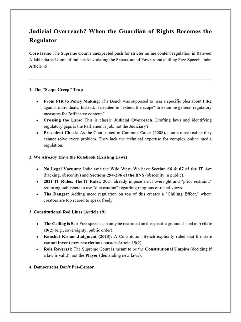 Judicial Overreach and Free Speech Risks | PDF | Consumer Price Index ...