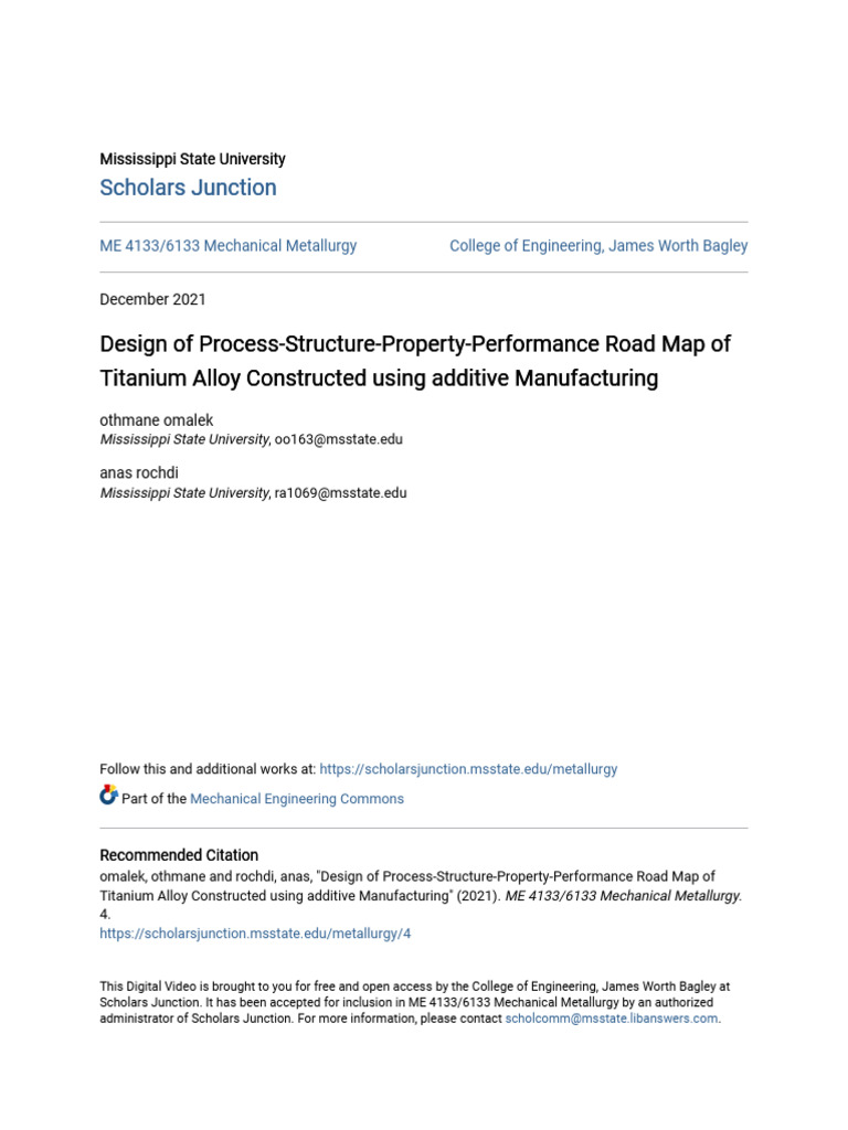 Titanium Alloy PSPP Road Map Guide | PDF | Titanium | Chemical Elements