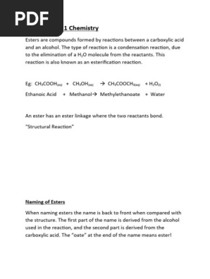 Understanding Esters in Chemistry | PDF