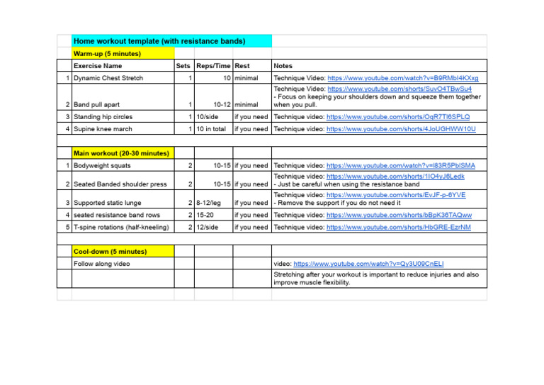 Resistance Band Home Workout Guide | PDF