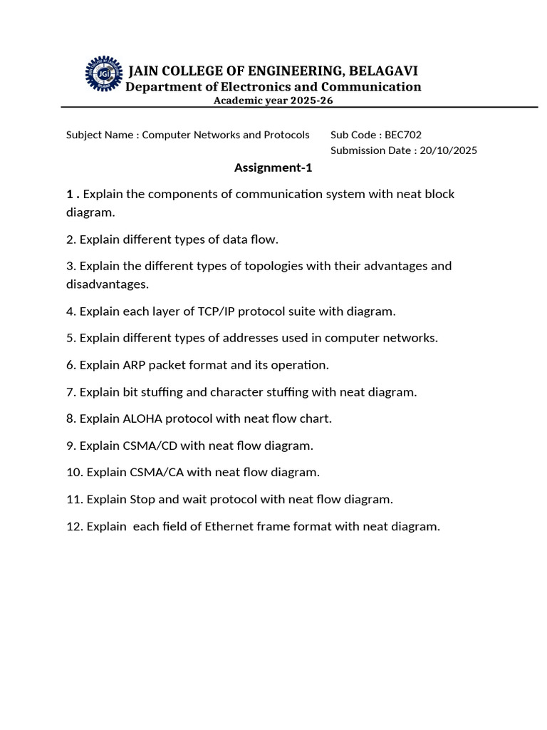 CCN Assignment 1 | PDF