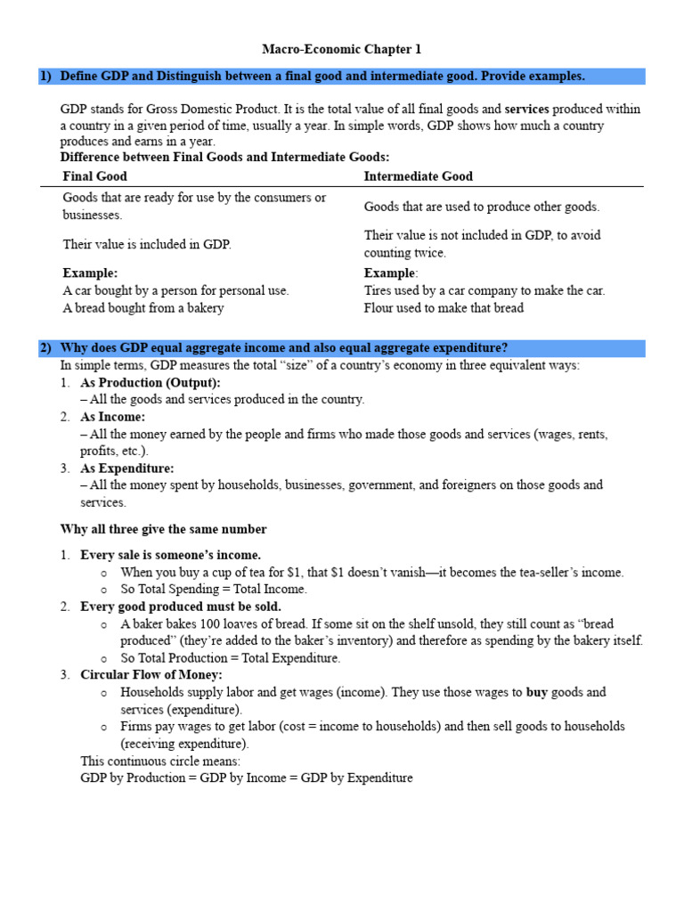 Understanding GDP and Economic Measures | PDF | Gross Domestic Product ...