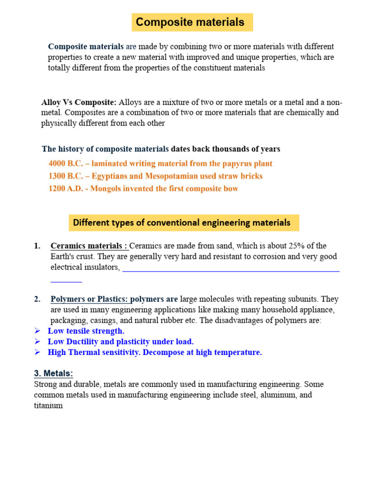 Understanding Composite Materials and Types | PDF | Composite Material ...