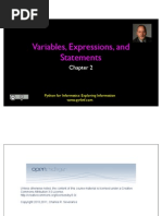 Variables, Expressions, and Statements: Python For Informatics: Exploring Information