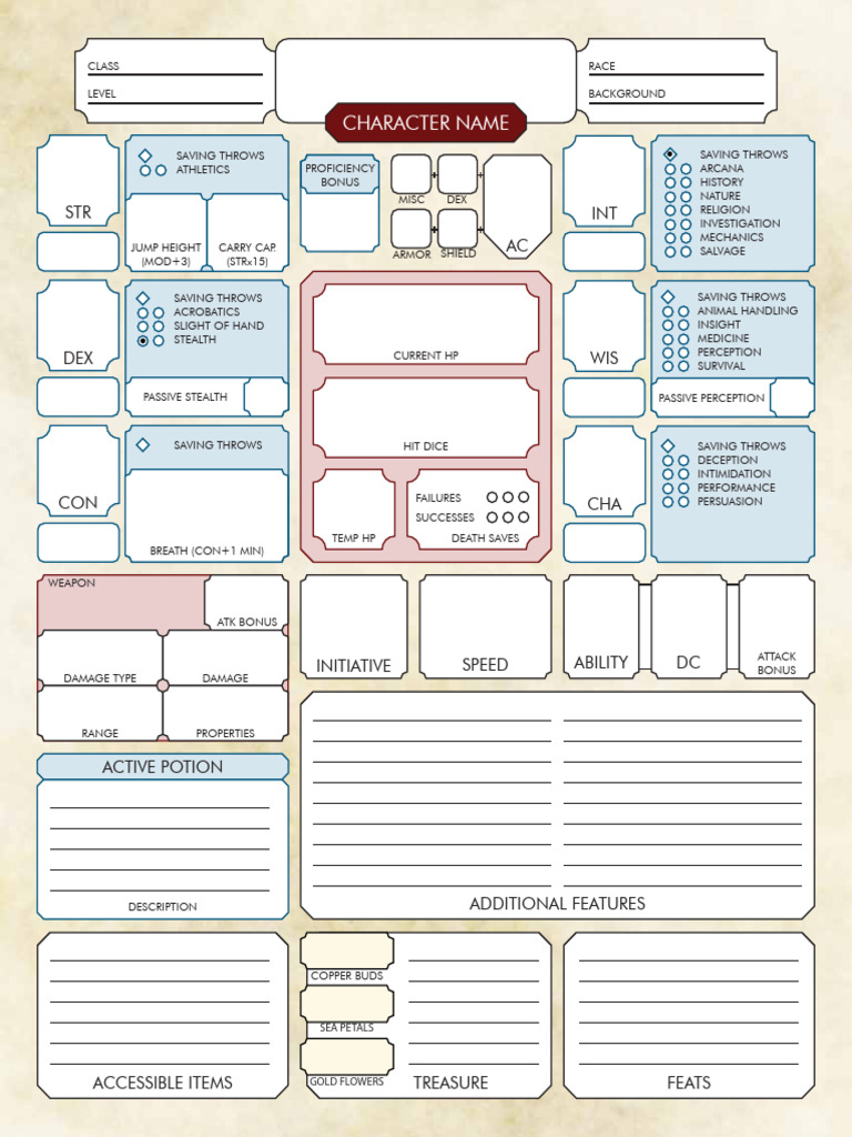 Comprehensive RPG Character Sheet | PDF | Role Playing Games | Gaming