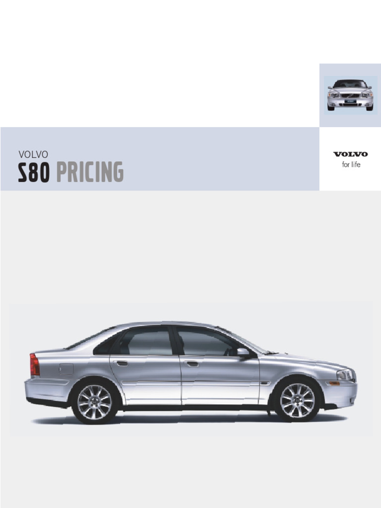 Volvo S80 MY05 Prices Tech Specs | PDF | Car | Car Body Styles
