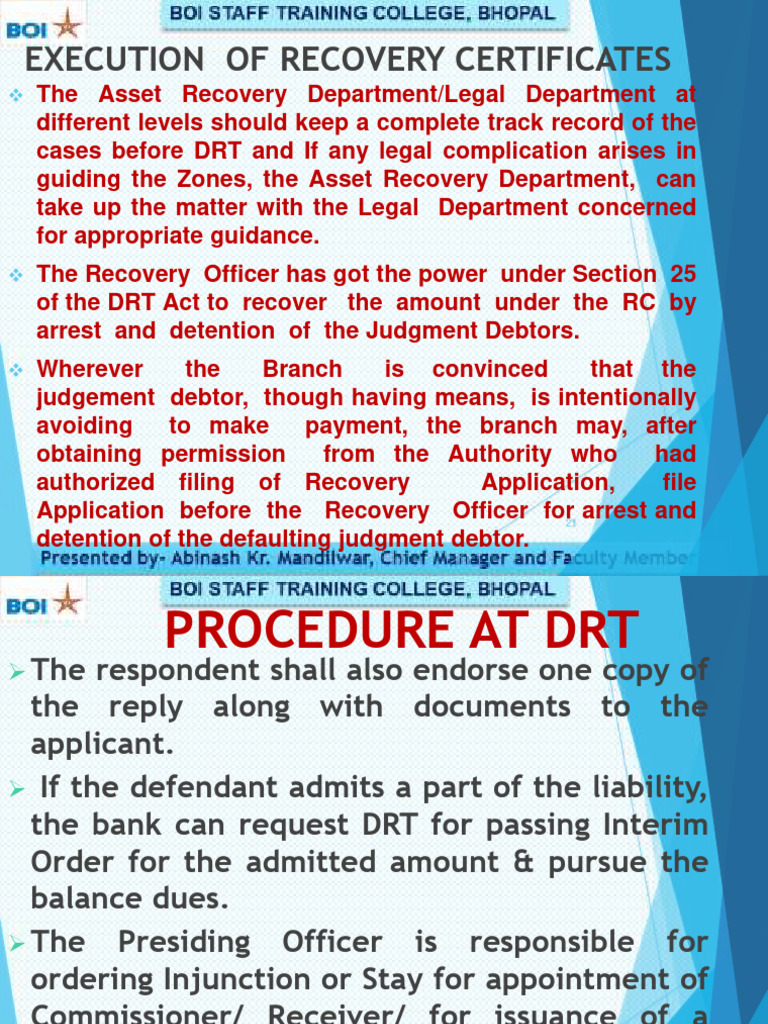 Recovery Certificate Execution Process | PDF | Judgment (Law) | Justice