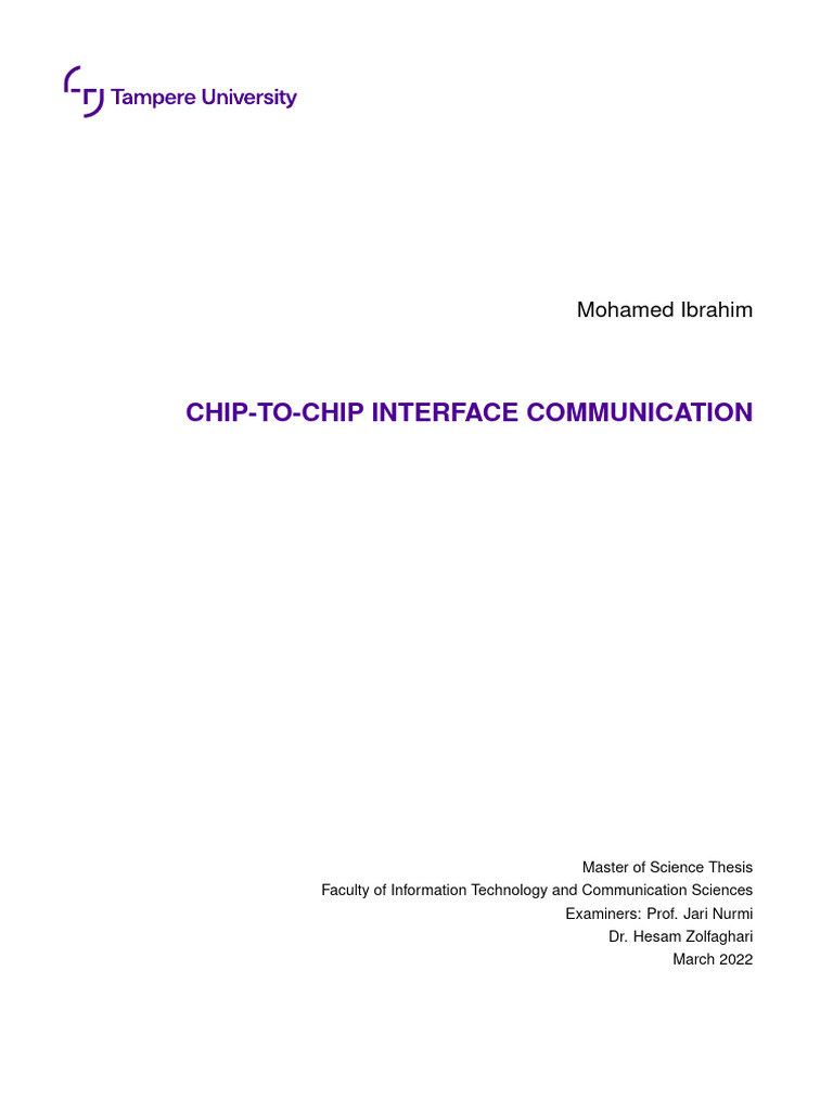 Chip-to-Chip Interface in SoCs | PDF | System On A Chip | Network Packet