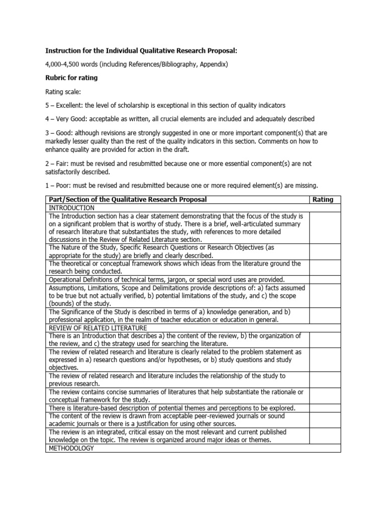 Qualitative Research Proposal Guidelines | PDF | Qualitative Research ...