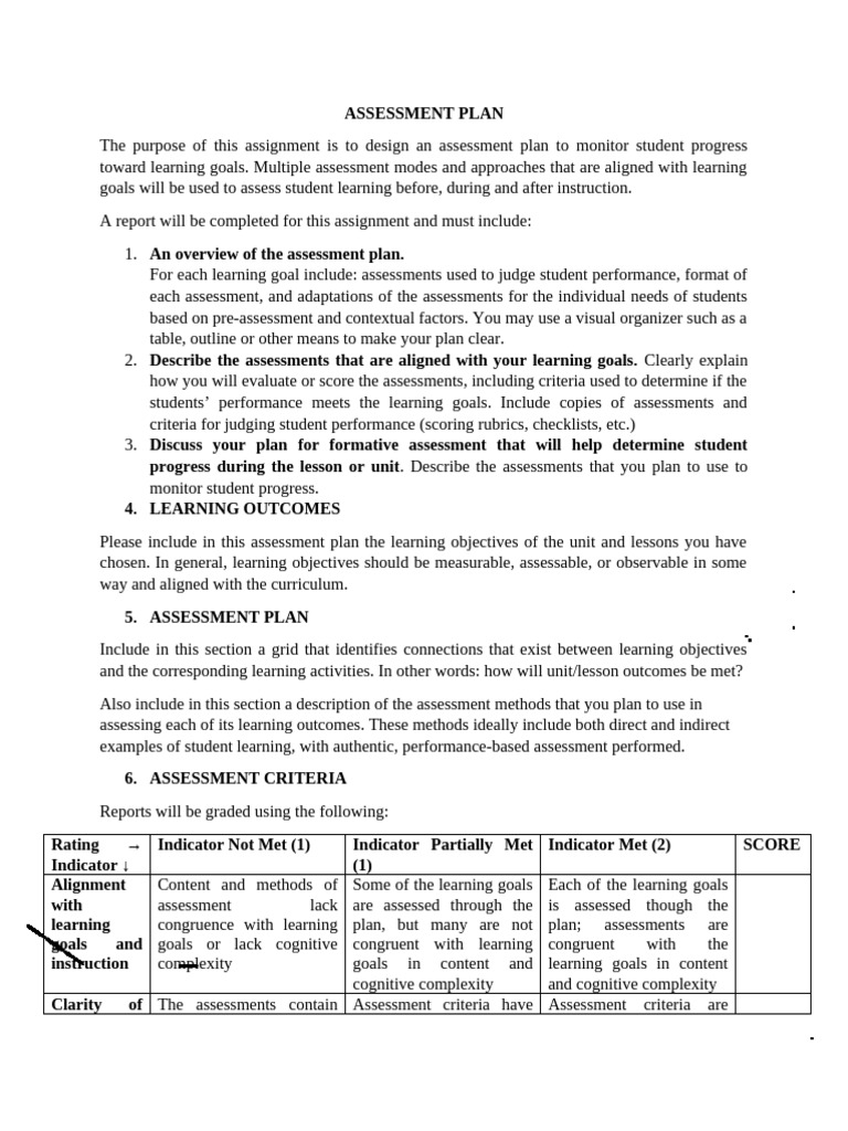 Student Progress Assessment Plan | PDF | Educational Assessment | Learning