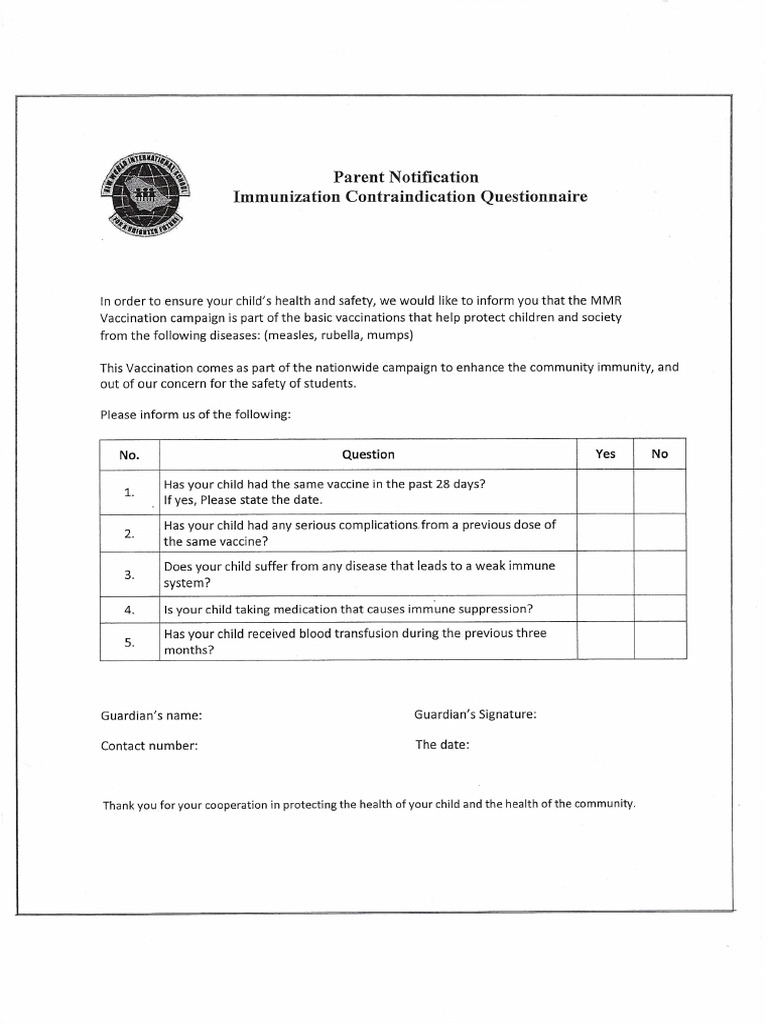 Vaccine Form | PDF