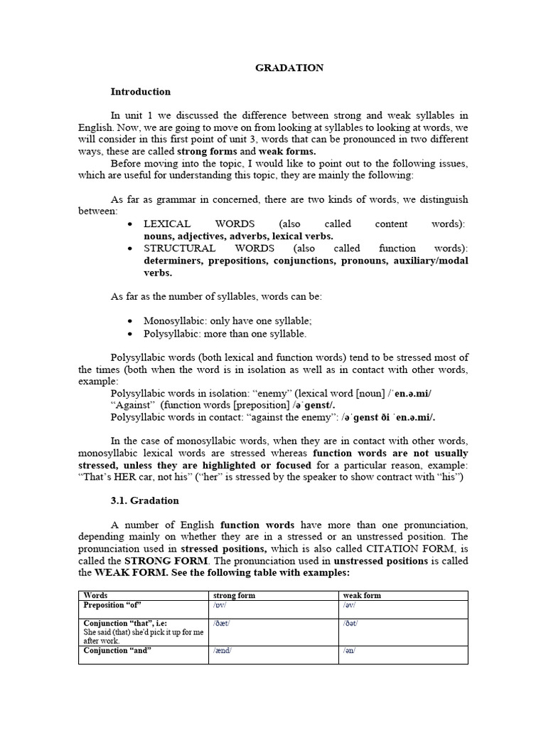Gradation | PDF | English Language | Word