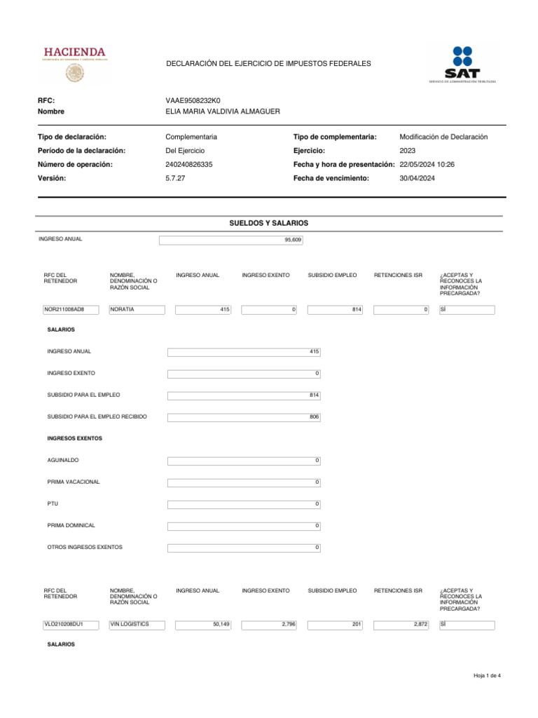 Annual Detail 2023 | PDF | Impuesto sobre la renta | Dinero