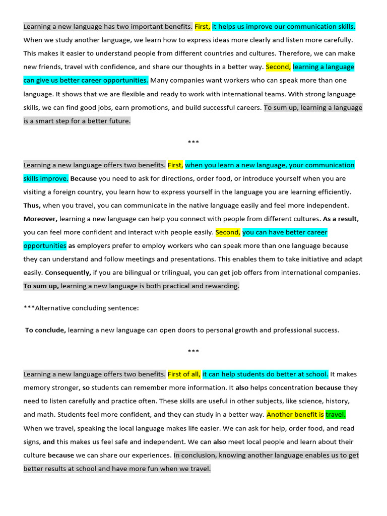 Benefits of Learning a New Language | PDF | Multilingualism ...