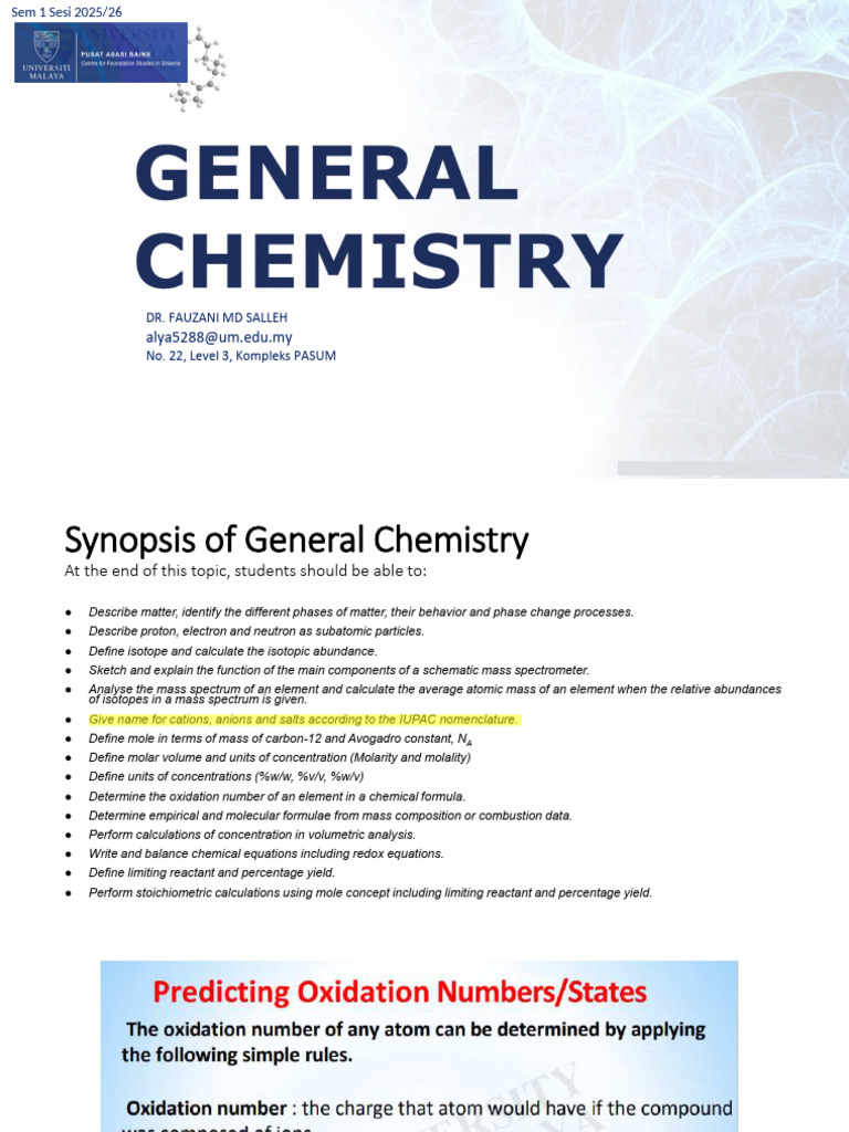 General Chemistry Overview and Concepts | PDF | Ion | Chemical Compounds