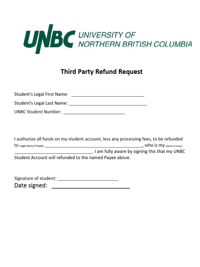 Third Party Refund Request Form | PDF