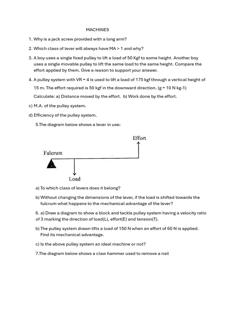 Understanding Pulleys and Levers Mechanics | PDF