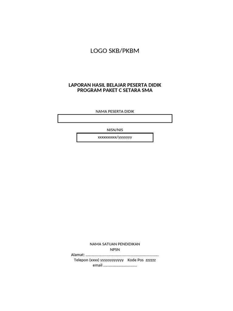 Laporan Hasil Belajar Paket C SMA | PDF
