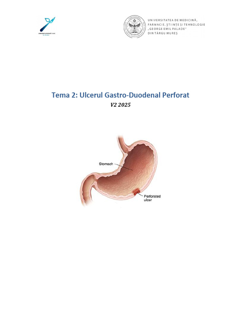 Tema 2 Ulcerul Gastro-Duodenal Perforat V2 2025 | PDF