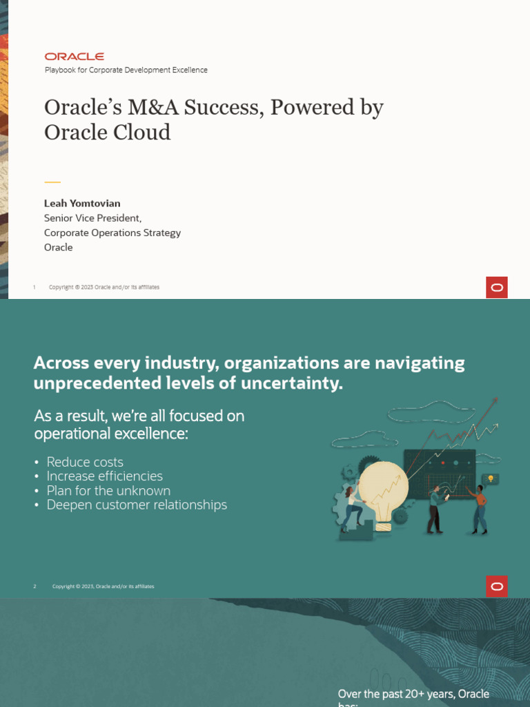 Oracle Playbook Corporate Development Slides 9-29-2023 | PDF | Cloud ...