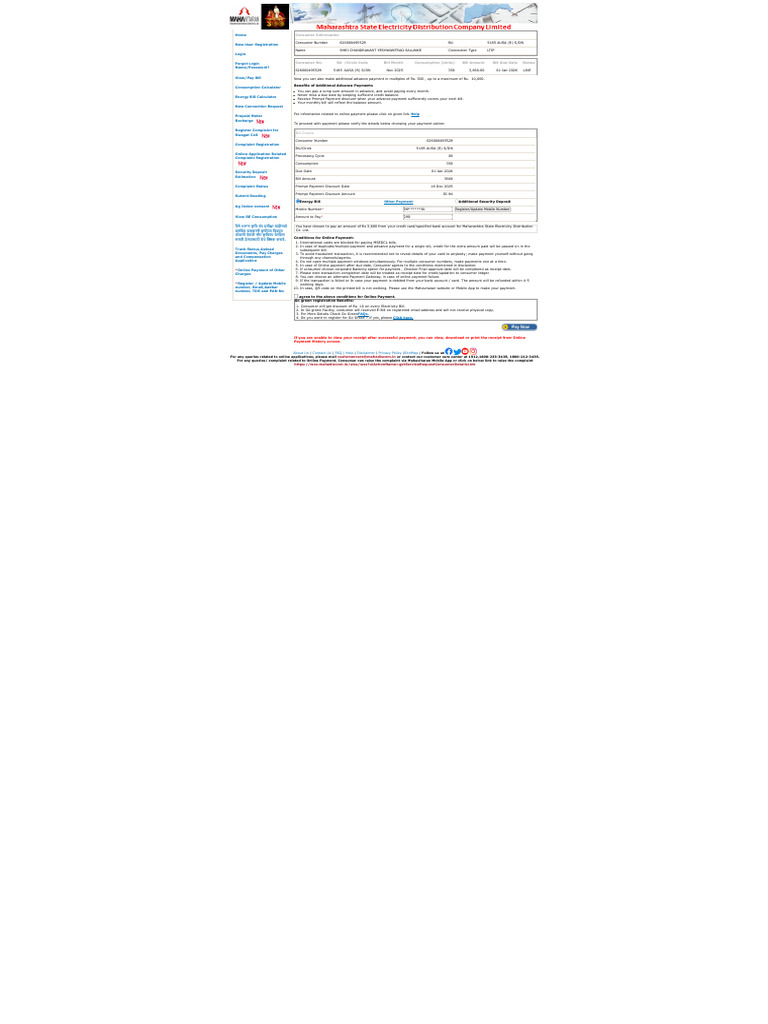 MSEDCL Online Services Guide | PDF | Credit Card | Payments