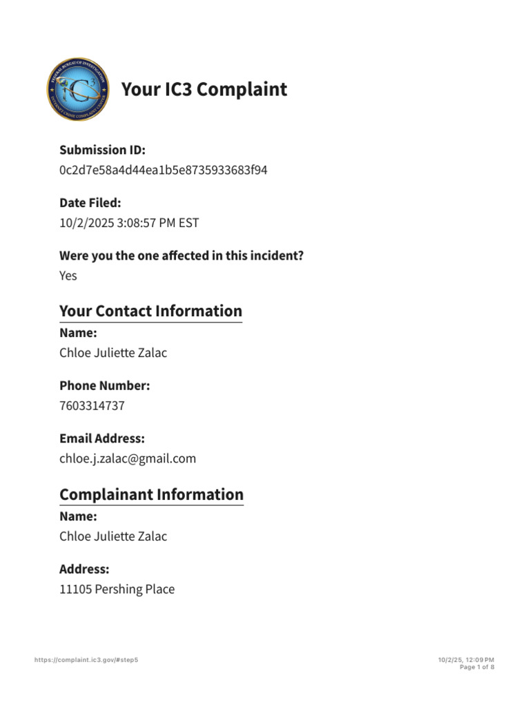 IC3 Complaint: Peninsula School Cybersecurity Issues | PDF | Title 18 ...