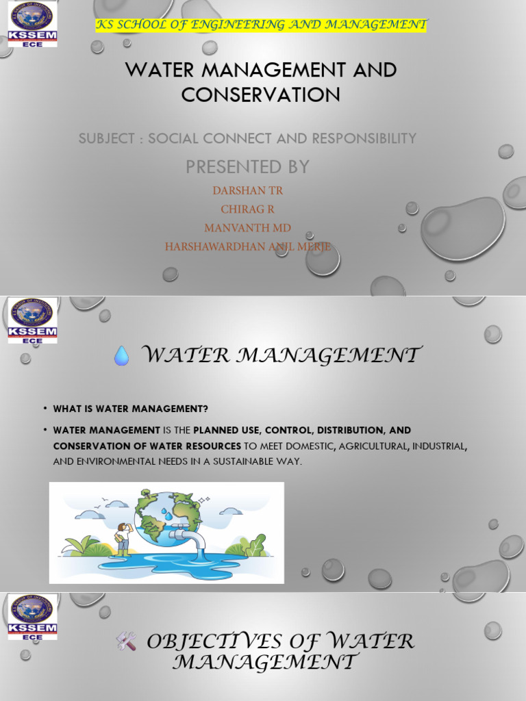 Water Management and Conservation Strategies | PDF | Water Conservation ...