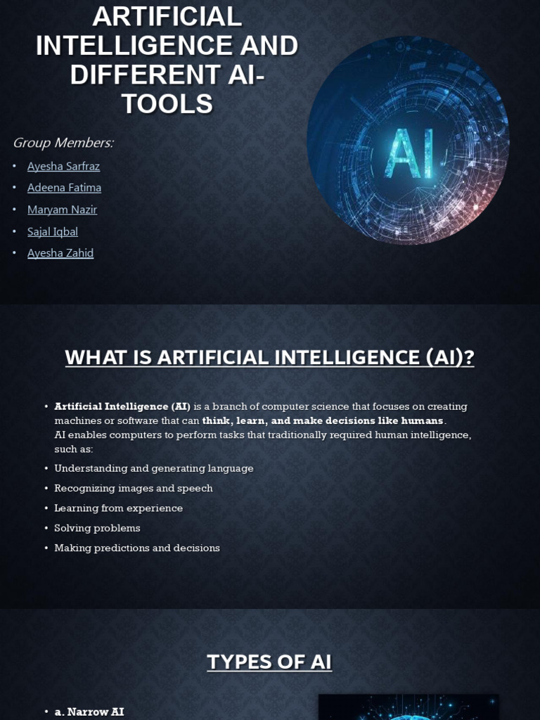 Artificial Intelligence and Different AI-Tools | PDF | Artificial ...
