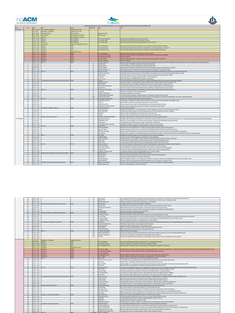 ICCMS 2025 Schedule Overview | PDF | Fracture | Composite Material