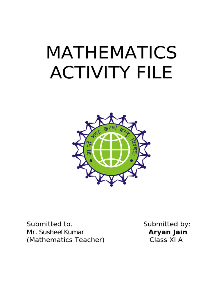 Class XI A Mathematics Activity File | PDF