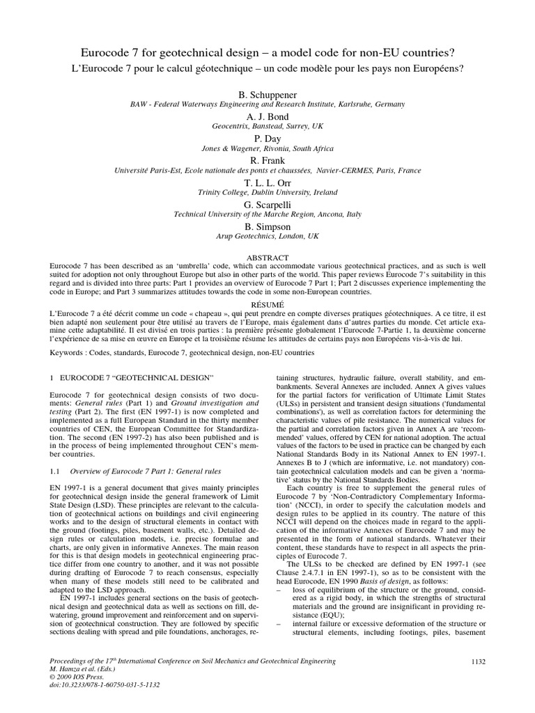 Eurocode 7 for Global Geotechnical Design | PDF | Geotechnical ...