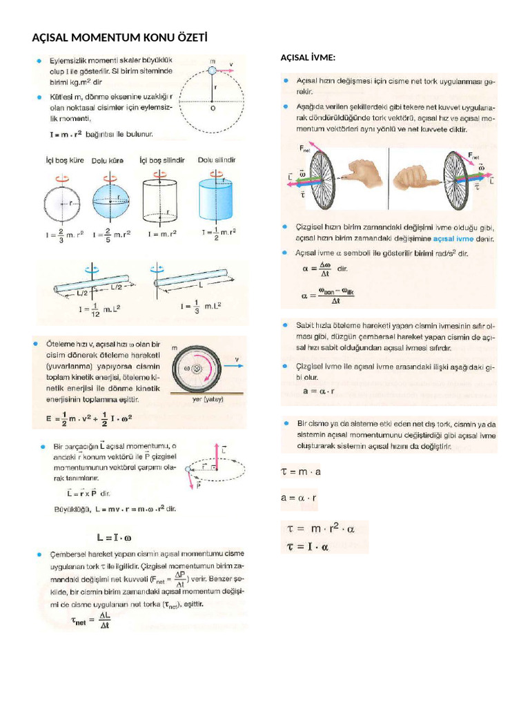 Açisal Momentum Parça Deneme | PDF