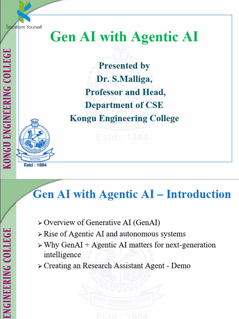 Gen AI and Agentic AI Overview | PDF | Artificial Intelligence ...