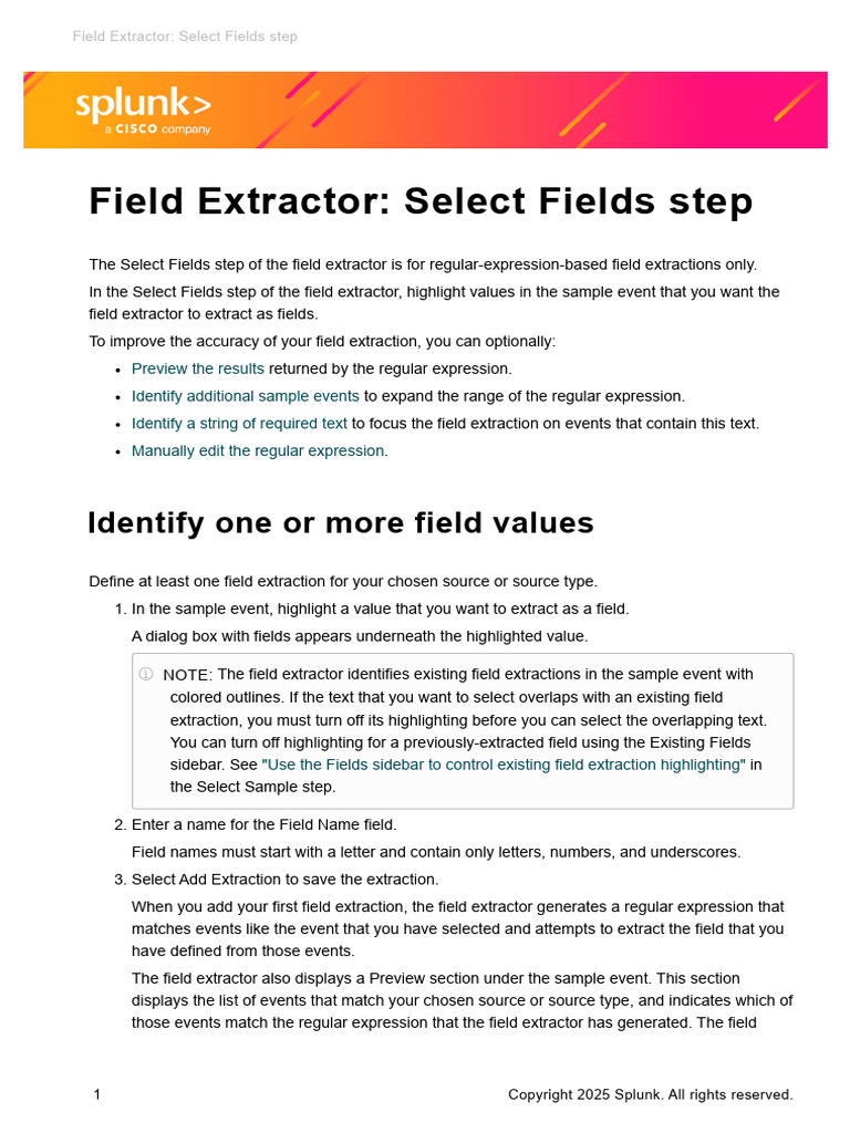 Field Extractor - Select Fields Step - Splunk Docs | PDF | Sampling ...