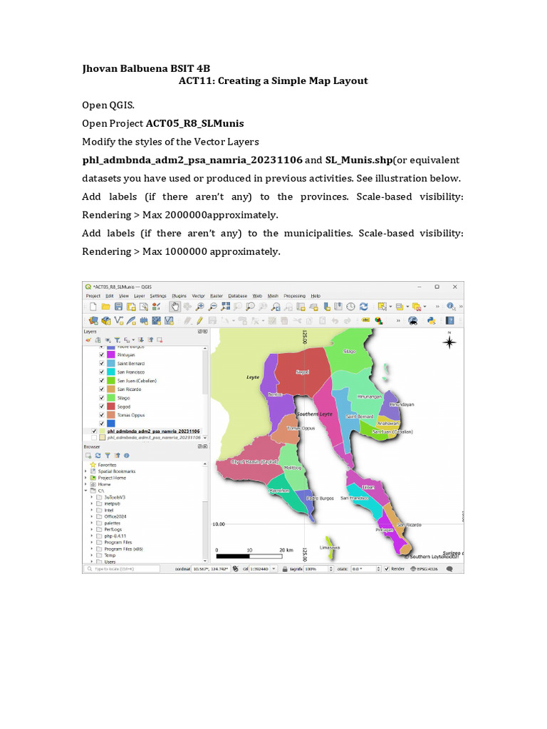 Simple Map Layout in QGIS Guide | PDF | Graphics | Software