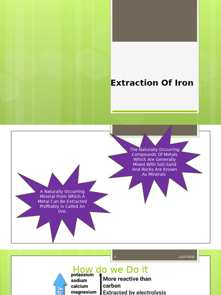 Iron Extraction Process in Blast Furnace | PDF | Redox | Chemical Reactions